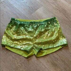 Green Sequin Women's Shorts